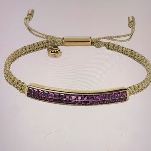 MK crystal Macramé Cord Slider Bracelet